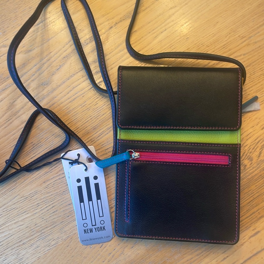 Ili New York leather cross body organizer large NWT